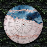Mystic Elegance | Aquamarines Blau und Rose Gold A Dartscheibe<br><div class="desc">Eine wunderschöne Kombination aus aquamarinem Blau und korallenrosa Marmormaul mit Rose goldenen Glitzer-Venen aus Imitaten. Das elegante Design besticht durch eine raffinierte Aquarellfarbengeode, die durch metallische Imitat und eine Spritze betont wird. Für andere Farben oder passende Produkte, besuchen Sie bitte den JustFharryn Zazzle Store, oder kontaktieren Sie den Designer, c/o...</div>