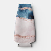 Mystic Elegance | Aquamarines Blau und Rose Gold A Flaschenkühler (Vorderseite)
