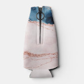 Mystic Elegance | Aquamarines Blau und Rose Gold A Flaschenkühler (Rückseite)