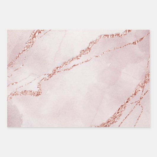 Mystic Elegance | Aquamarines Blau und Rose Gold A Geschenkpapier Set (Vorderseite 2)