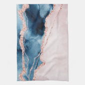 Mystic Elegance | Aquamarines Blau und Rose Gold A Geschirrtuch (Vertikal)