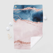 Mystic Elegance | Aquamarines Blau und Rose Gold A Golfhandtuch (Insitu)