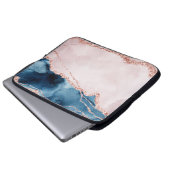 Mystic Elegance | Aquamarines Blau und Rose Gold A Laptopschutzhülle (Vorne Knopf)