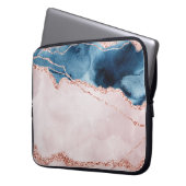 Mystic Elegance | Aquamarines Blau und Rose Gold A Laptopschutzhülle (Vorderseite Links)