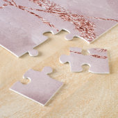 Mystic Elegance | Aquamarines Blau und Rose Gold A Puzzle (Seite)