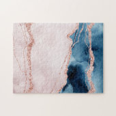 Mystic Elegance | Aquamarines Blau und Rose Gold A Puzzle (Horizontal)