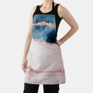 Mystic Elegance   Aquamarines Blau und Rose Gold A Schürze