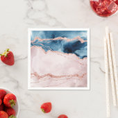 Mystic Elegance | Aquamarines Blau und Rose Gold A Serviette (Beispiel)
