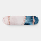 Mystic Elegance | Aquamarines Blau und Rose Gold A Skateboard (Horizontal)