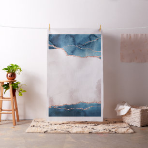 Mystic Elegance   Aquamarines Blau und Rose Gold A Stoff