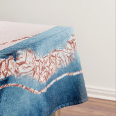 Mystic Elegance | Aquamarines Blau und Rose Gold A Tischdecke (Beispiel)