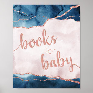 Mystic Elegance   Blue Pink Agate Books for Baby Poster