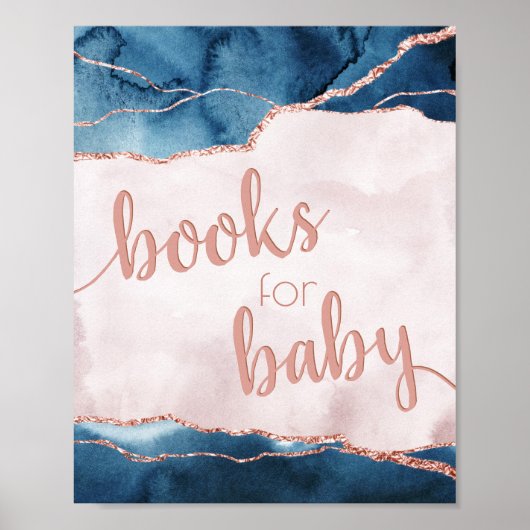 Mystic Elegance | Blue Pink Agate Books for Baby Poster (Vorne)