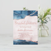 Mystic Elegance | Blue Pink Agate Brautparty Einladung (Stehend Vorderseite)