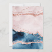 Mystic Elegance | Blue Pink Agate Virtual Dusche Einladung (Rückseite)