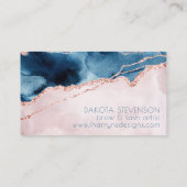 Mystic Elegance | Monogramm des Aquamarinen Rosa-G Visitenkarte (Rückseite)