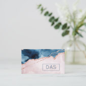 Mystic Elegance | Monogramm des Aquamarinen Rosa-G Visitenkarte (Stehend Vorderseite)