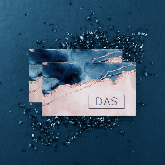 Mystic Elegance | Monogramm des Aquamarinen Rosa-G Visitenkarte