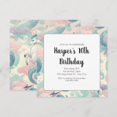 Mystic Elegance: Pastel Kirin Whispers Einladung (Vorne/Hinten)