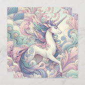Mystic Elegance: Pastel Kirin Whispers Einladung (Vorne/Hinten)