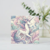 Mystic Elegance: Pastel Kirin Whispers Einladung (Stehend Vorderseite)