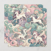 Mystic Elegance: Pastel Kirin Whispers Einladung (Vorne/Hinten)