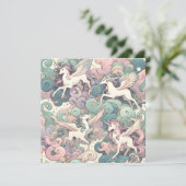 Mystic Elegance: Pastel Kirin Whispers Einladung (Stehend Vorderseite)