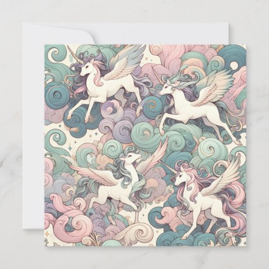 Mystic Elegance: Pastel Kirin Whispers Einladung (Vorderseite)