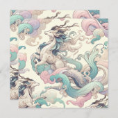 Mystic Elegance: Pastel Kirin Whispers Einladung (Vorne/Hinten)