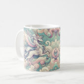 Mystic Elegance: Pastel Kirin Whispers Kaffeetasse (Vorderseite Links)