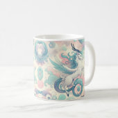 Mystic Elegance: Pastel Kirin Whispers Kaffeetasse (VorderseiteRechts)
