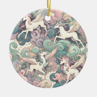 Mystic Elegance: Pastel Kirin Whispers Keramik Ornament