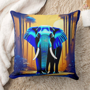 Mystic Elephant: Sunset Forest Journey Kissen