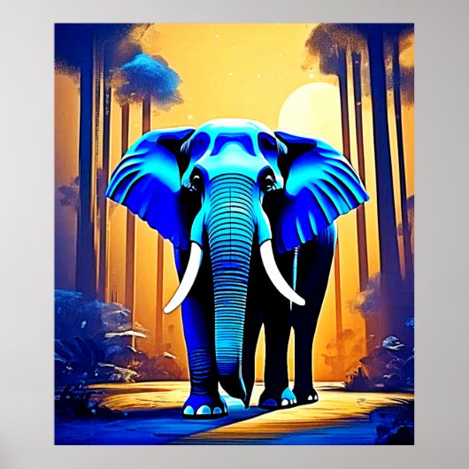 Mystic Elephant: Sunset Forest Journey Poster (Vorne)