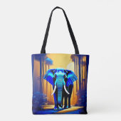 Mystic Elephant: Sunset Forest Journey Tasche (Rückseite)