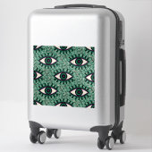 "Mystic Emerald Eyes" - Psychedelic Swirl Seamless Aufkleber (Koffer)