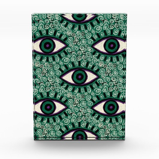 "Mystic Emerald Eyes" - Psychedelic Swirl Seamless Fotoblock (Vorderseite)