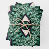 "Mystic Emerald Eyes" - Psychedelic Swirl Seamless Geschenkpapier Set (Beispiel)
