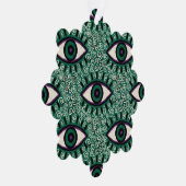 "Mystic Emerald Eyes" - Psychedelic Swirl Seamless Ornament Karte (Rechts)