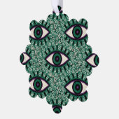 "Mystic Emerald Eyes" - Psychedelic Swirl Seamless Ornament Karte (Linke Ecke)