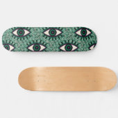 "Mystic Emerald Eyes" - Psychedelic Swirl Seamless Skateboard (Horizontal)