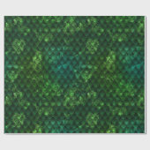 Mystic Emerald Fantasy Green Dragon Scale Pattern Geschenkpapier (Flach)