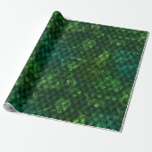 Mystic Emerald Fantasy Green Dragon Scale Pattern Geschenkpapier (Ungerollt)