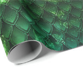 Mystic Emerald Fantasy Green Dragon Scale Pattern Geschenkpapier (Rolleneckpunkt)