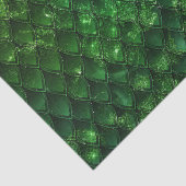 Mystic Emerald Fantasy Green Dragon Scale Pattern Seidenpapier (Detail)