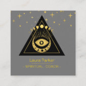 Mystic Eye Boho Celestial Moon Energy Healer Quadratische Visitenkarte (Vorderseite)