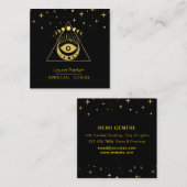 Mystic Eye Boho Celestial Moon Energy Healer Quadratische Visitenkarte (Vorne/Hinten)