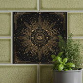 Mystic Eye Celestial Constellations Gold Design Ce Fliese