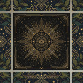 Mystic Eye Celestial Constellations Gold Design Ce Fliese