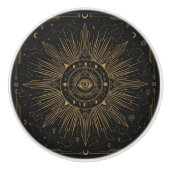 Mystic Eye Celestial Constellations Gold Design Ce Keramikknauf (Vorderseite)